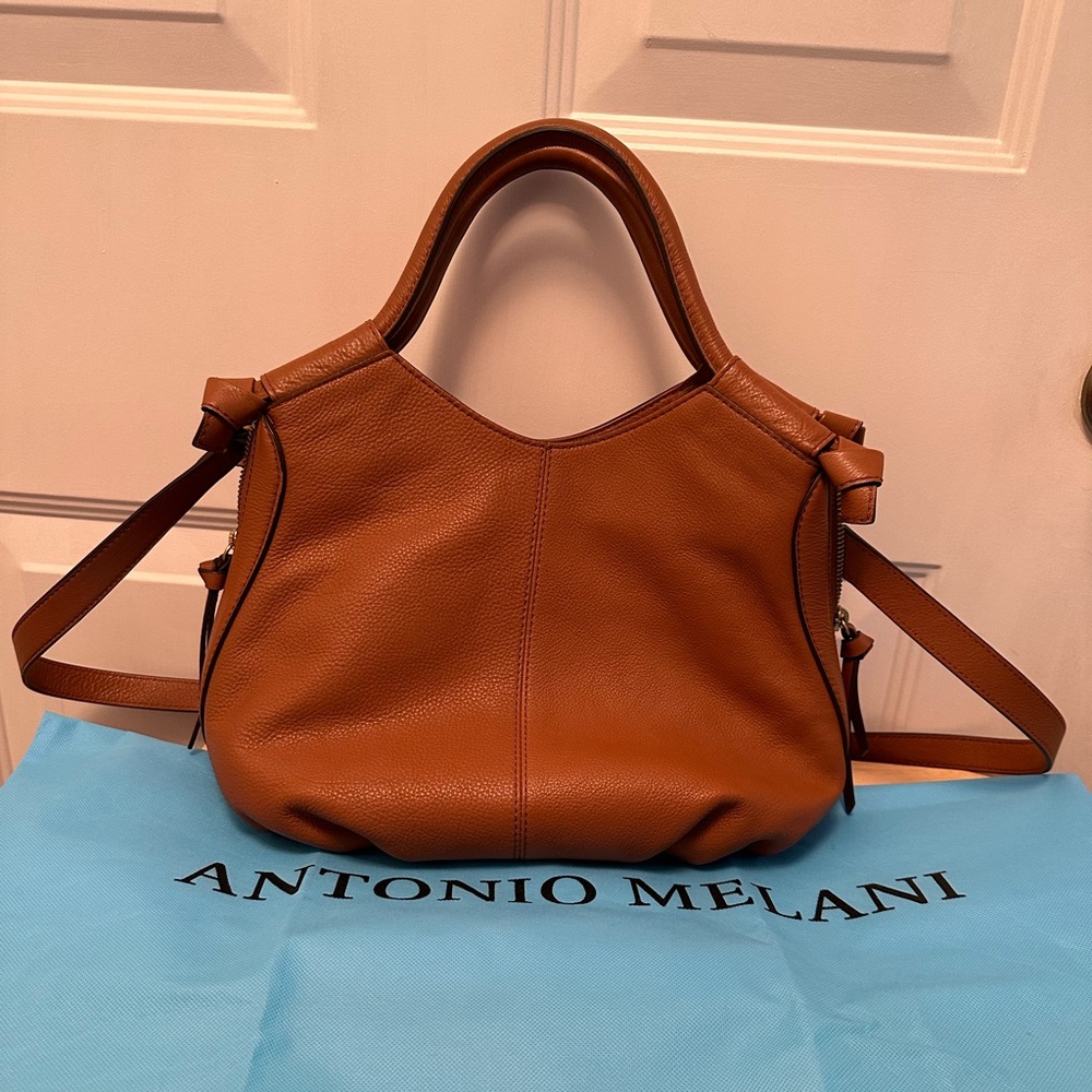 Antonio Melani Leather Satchel Crossbody